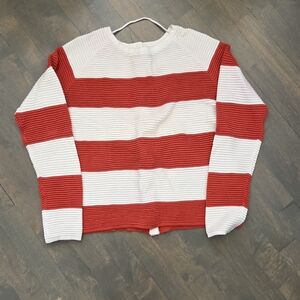 Vero Moda Orange  and White Striped Sweater